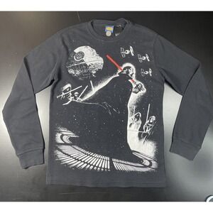 Star Wars Darth Vader & the Death Star Graphic Long Sleeve Shirt Mens Medium